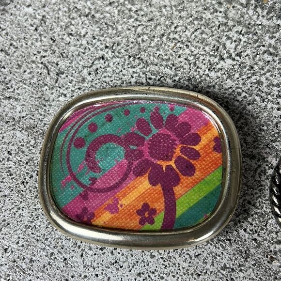 Handmade Vintage Hand Painted Belt Buckles Bundle Silver - Picture 2 of 5